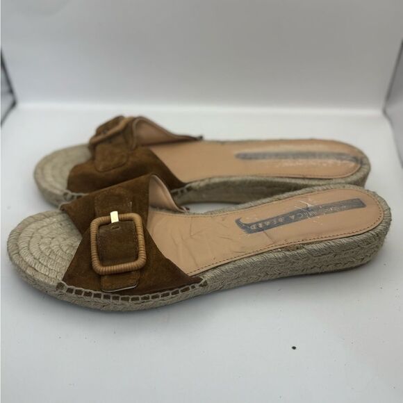 Veronica Beard Women’s Size 10 Apa Buckle Suede Demi Wedge Sandal Slide Brown - Picture 5 of 10